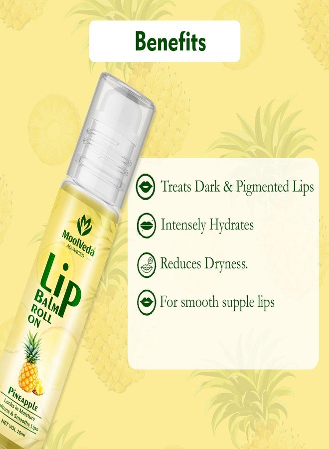 Moolveda Lip Balm Roll on with Pineapple & 100% edible ingredients & no chemicals, 10ml - Image 5